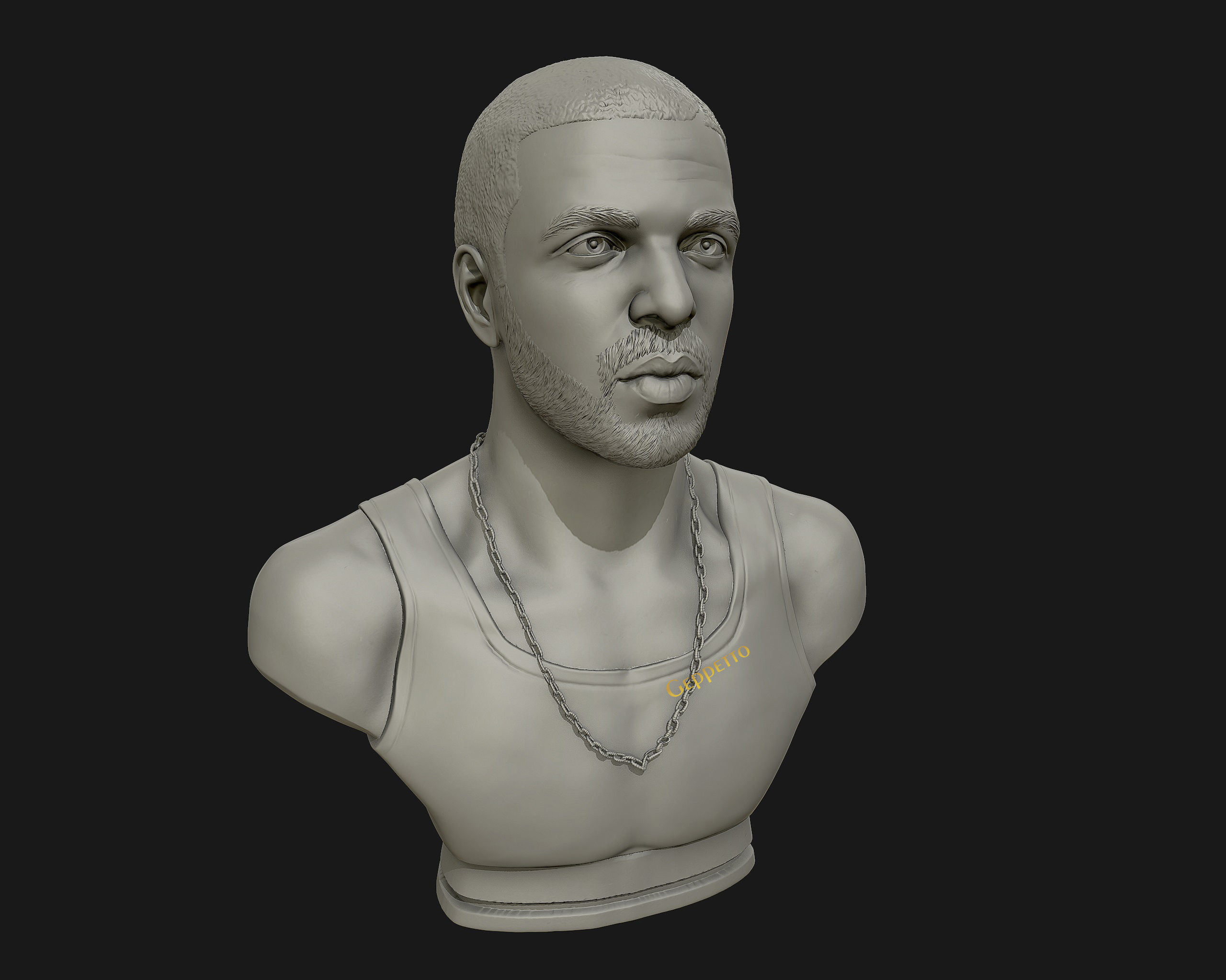 Drake sculpture Ready to Print 3D print model_29