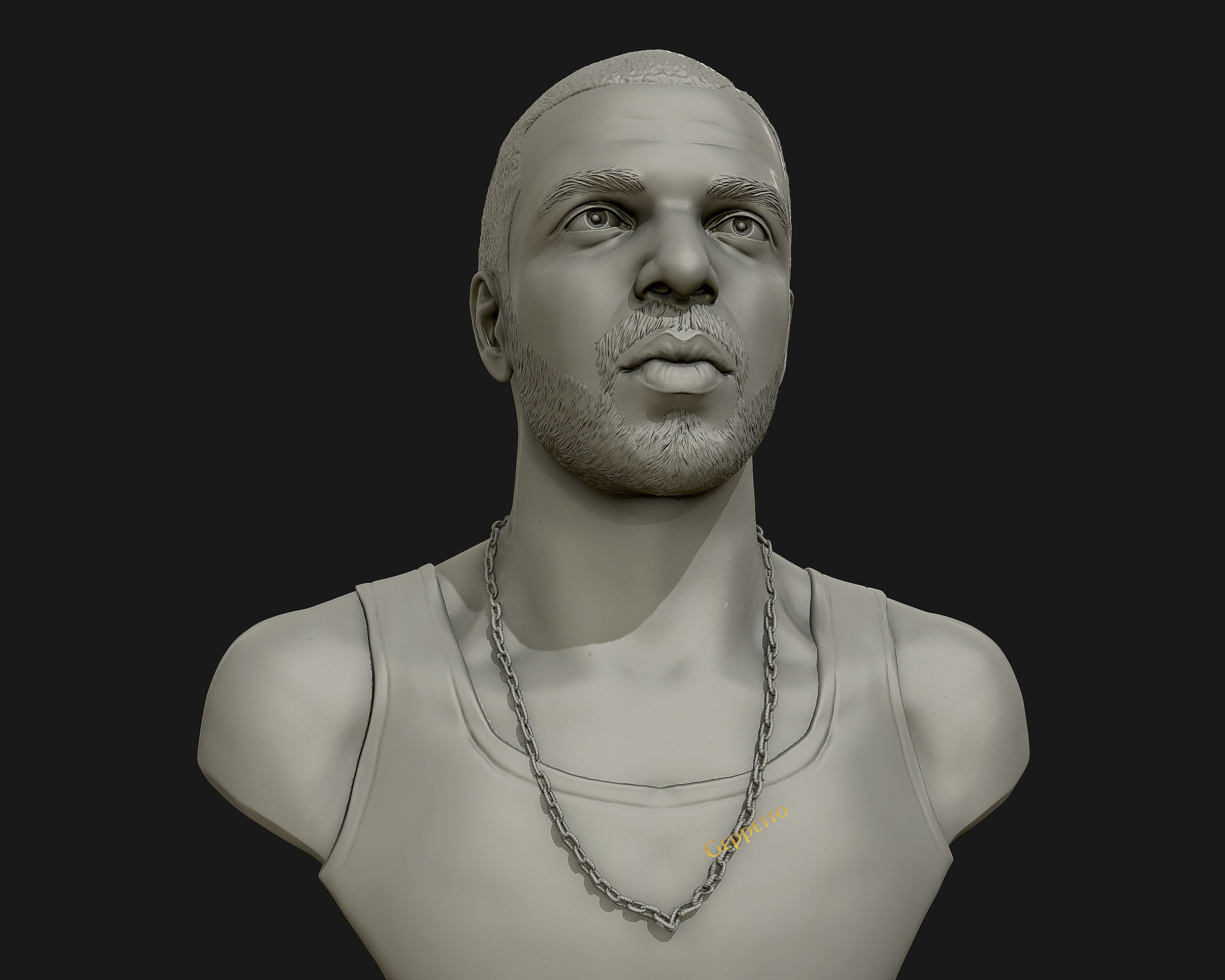 Drake sculpture Ready to Print 3D print model_13