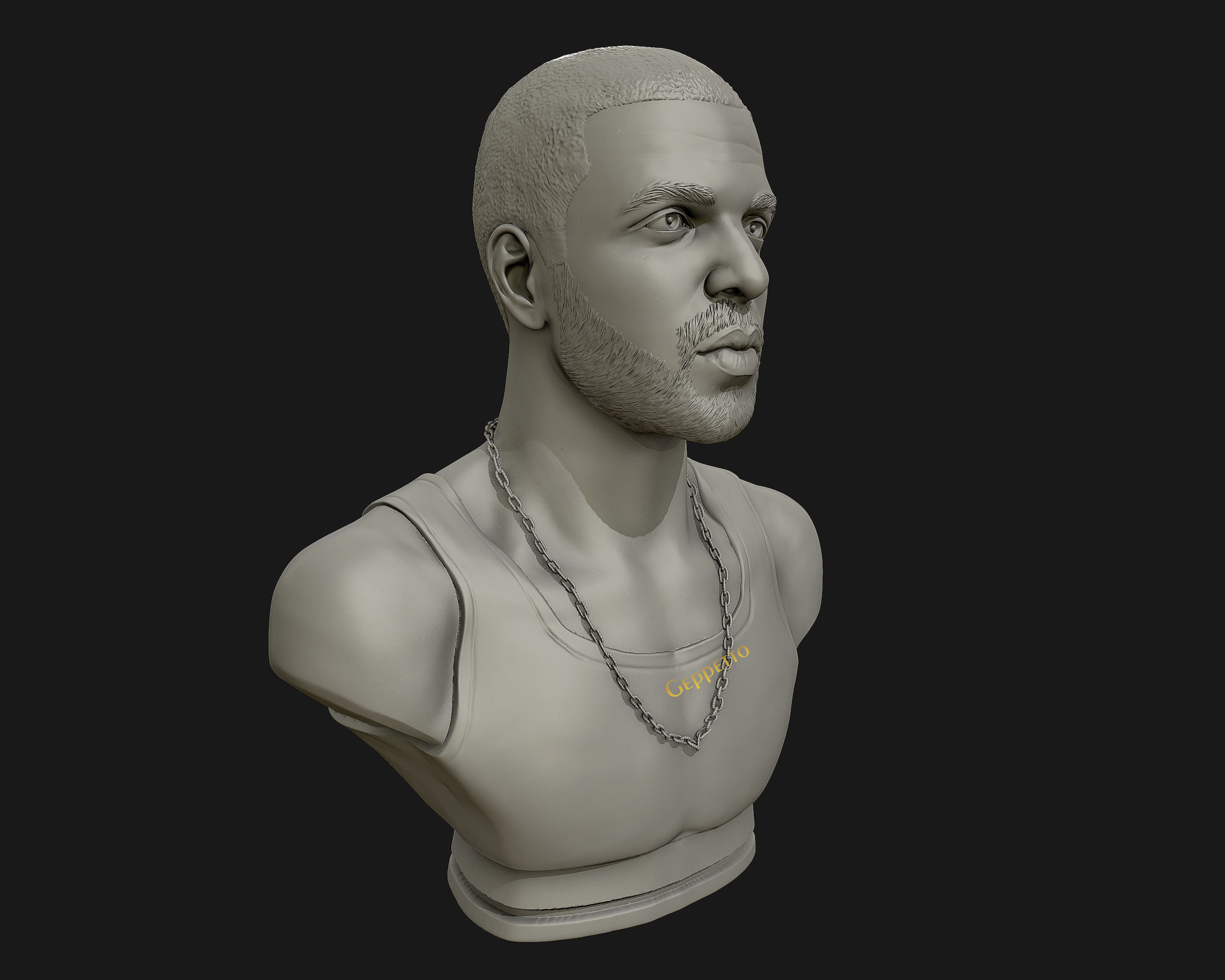 Drake sculpture Ready to Print 3D print model_31