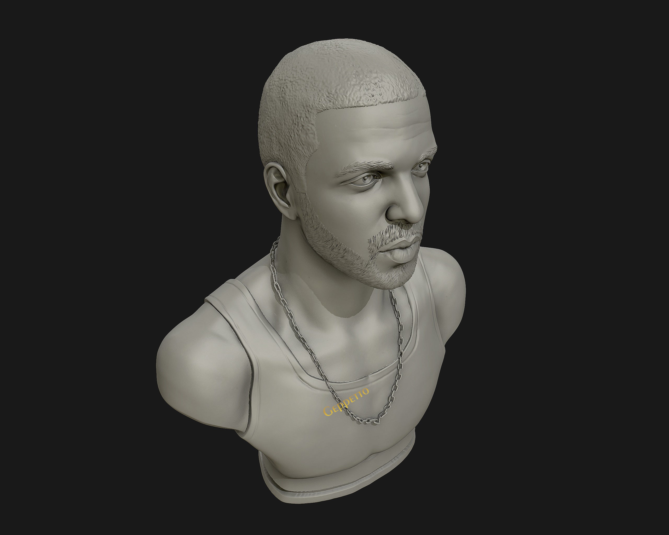 Drake sculpture Ready to Print 3D print model_7