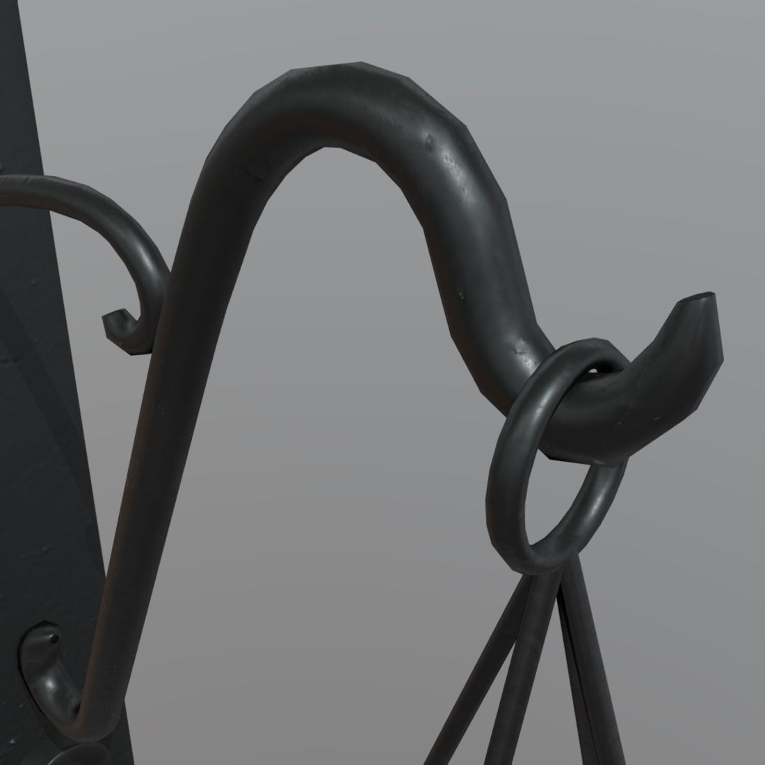 Torch scale hanging on wall Low-poly 3D model_12