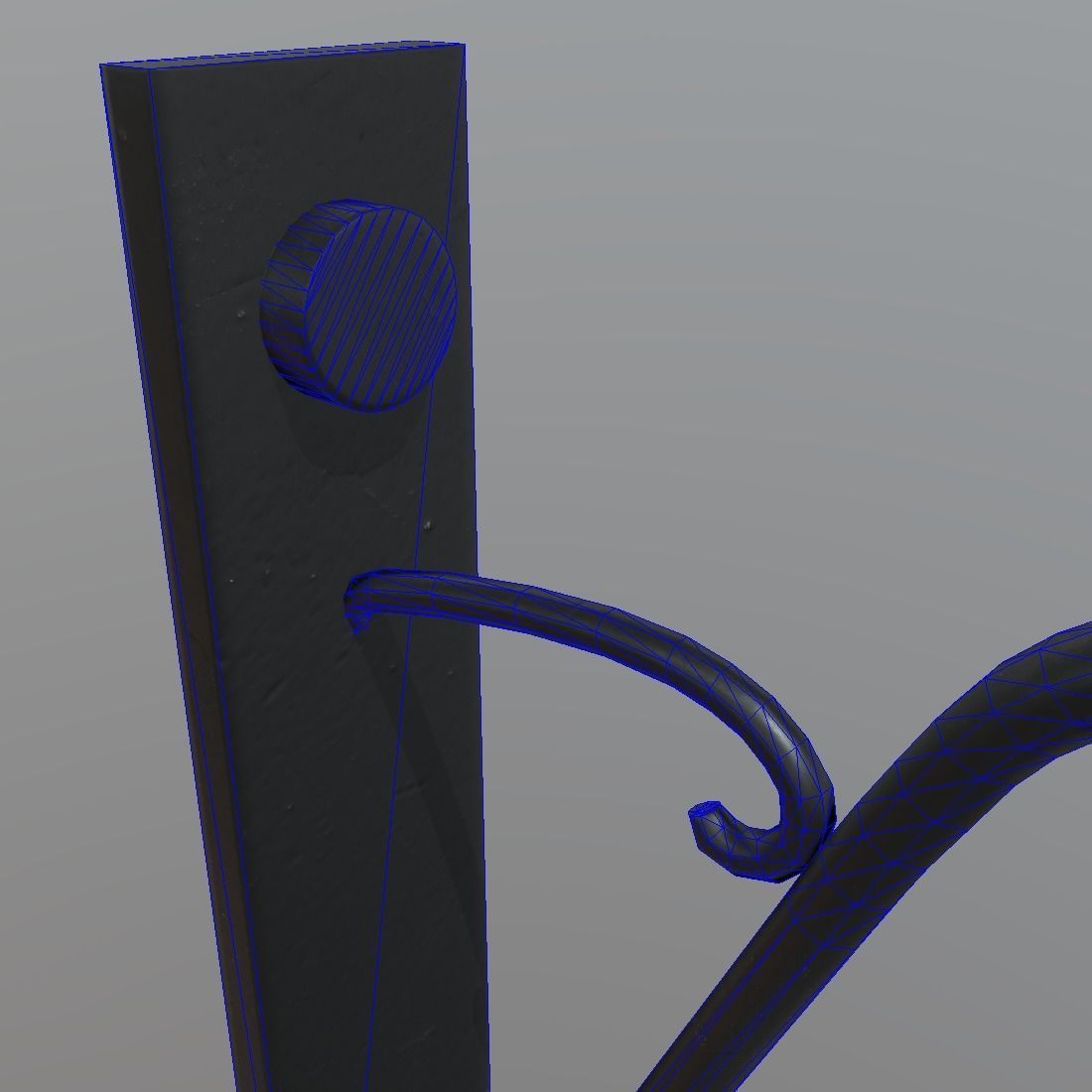 Torch scale hanging on wall Low-poly 3D model_15