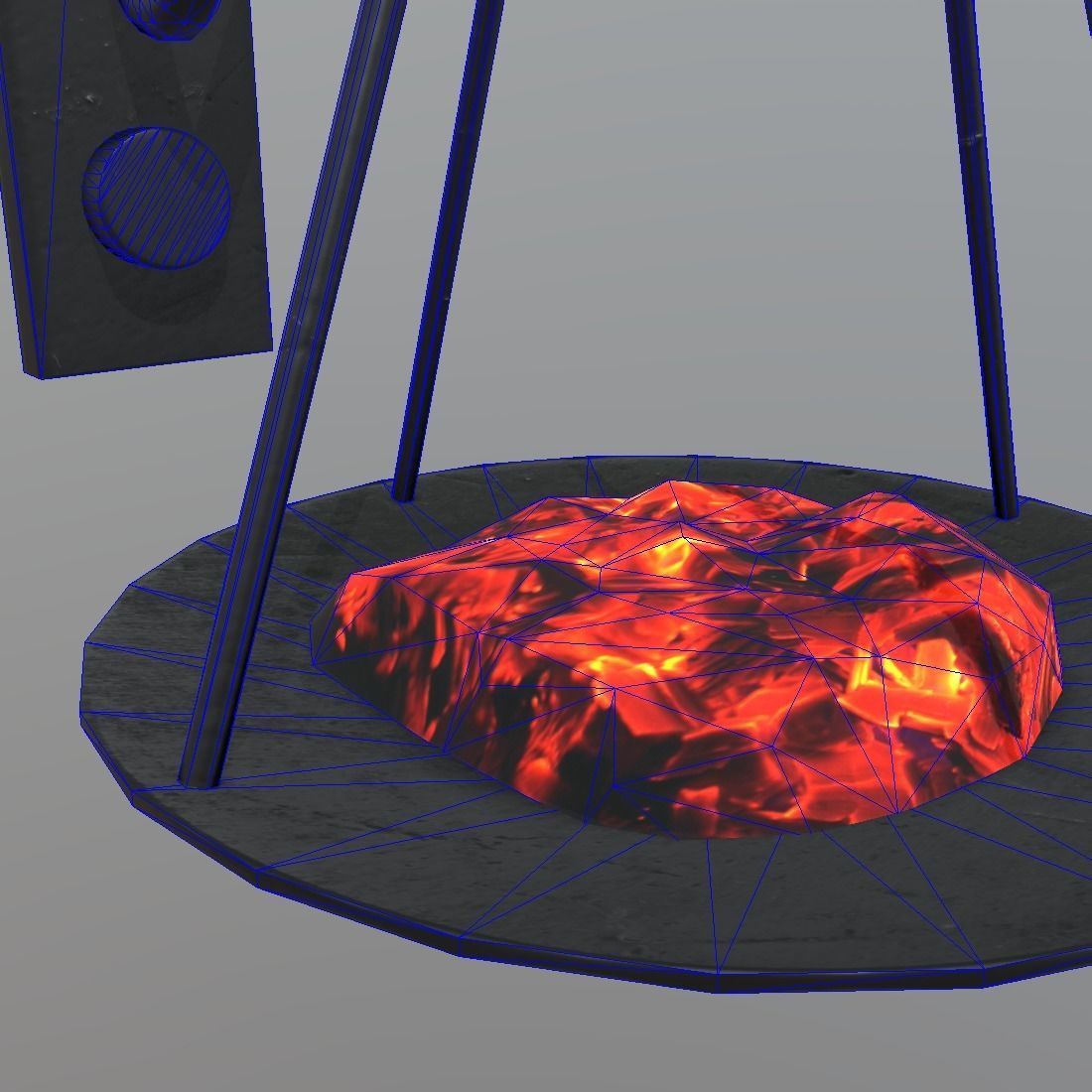 Torch scale hanging on wall Low-poly 3D model_11