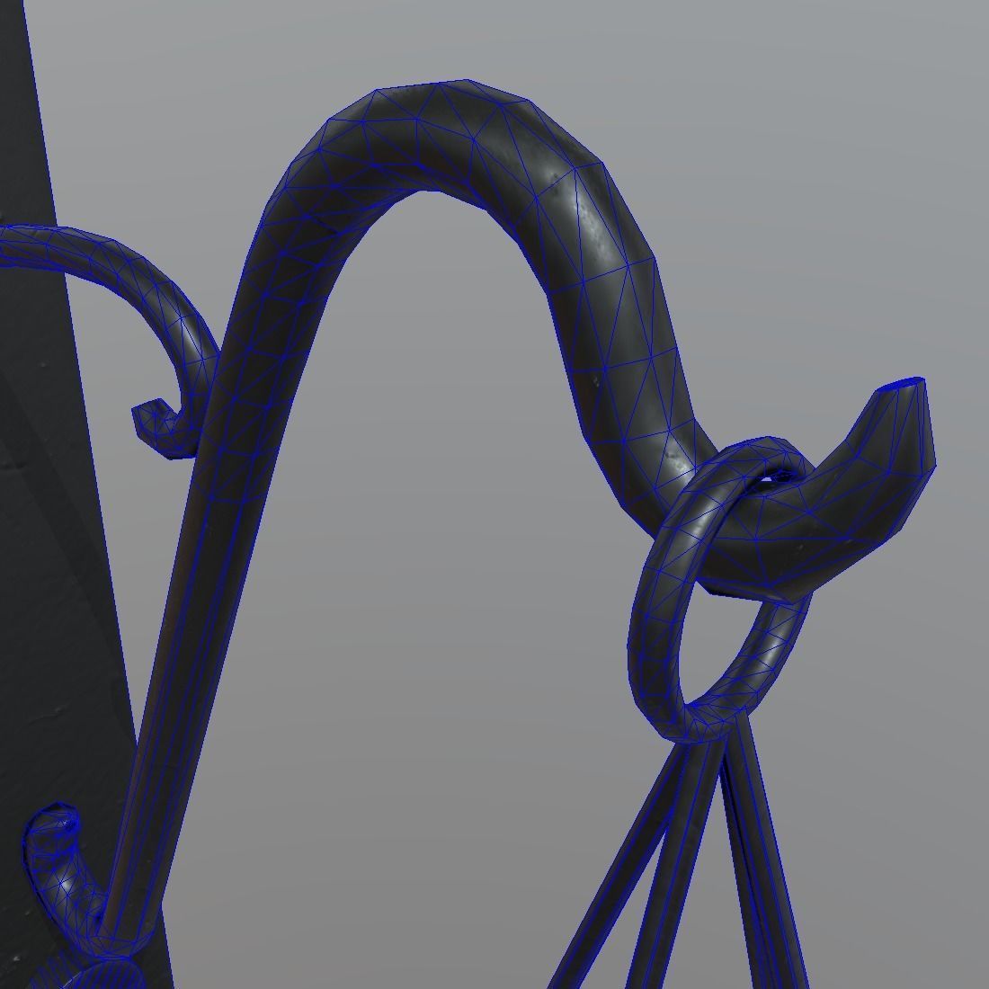 Torch scale hanging on wall Low-poly 3D model_13