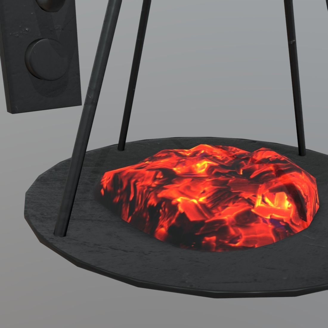 Torch scale hanging on wall Low-poly 3D model_10