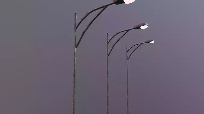 Low Poly Streetlight with single bulb Low-poly 3D model