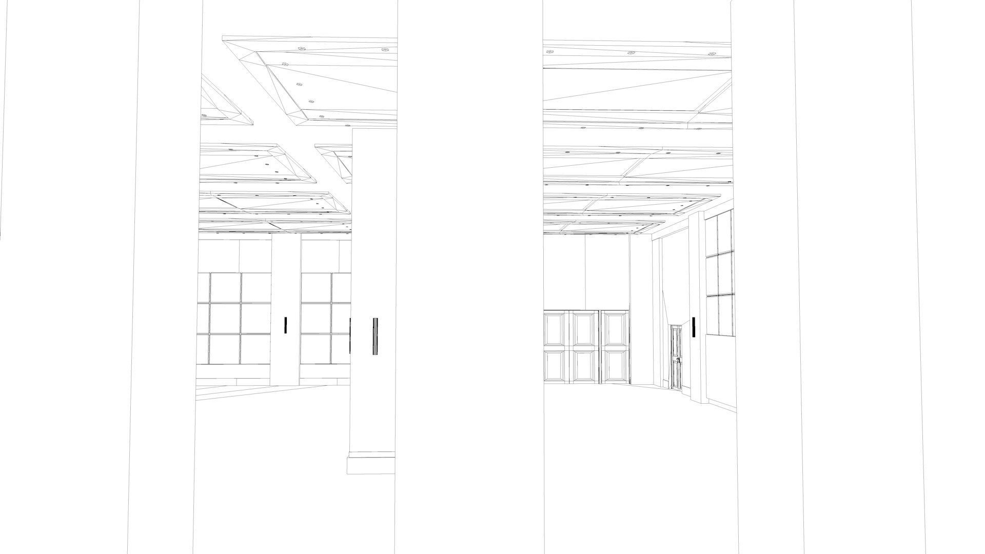 Hotel Conference Hall Low-poly 3D model_7