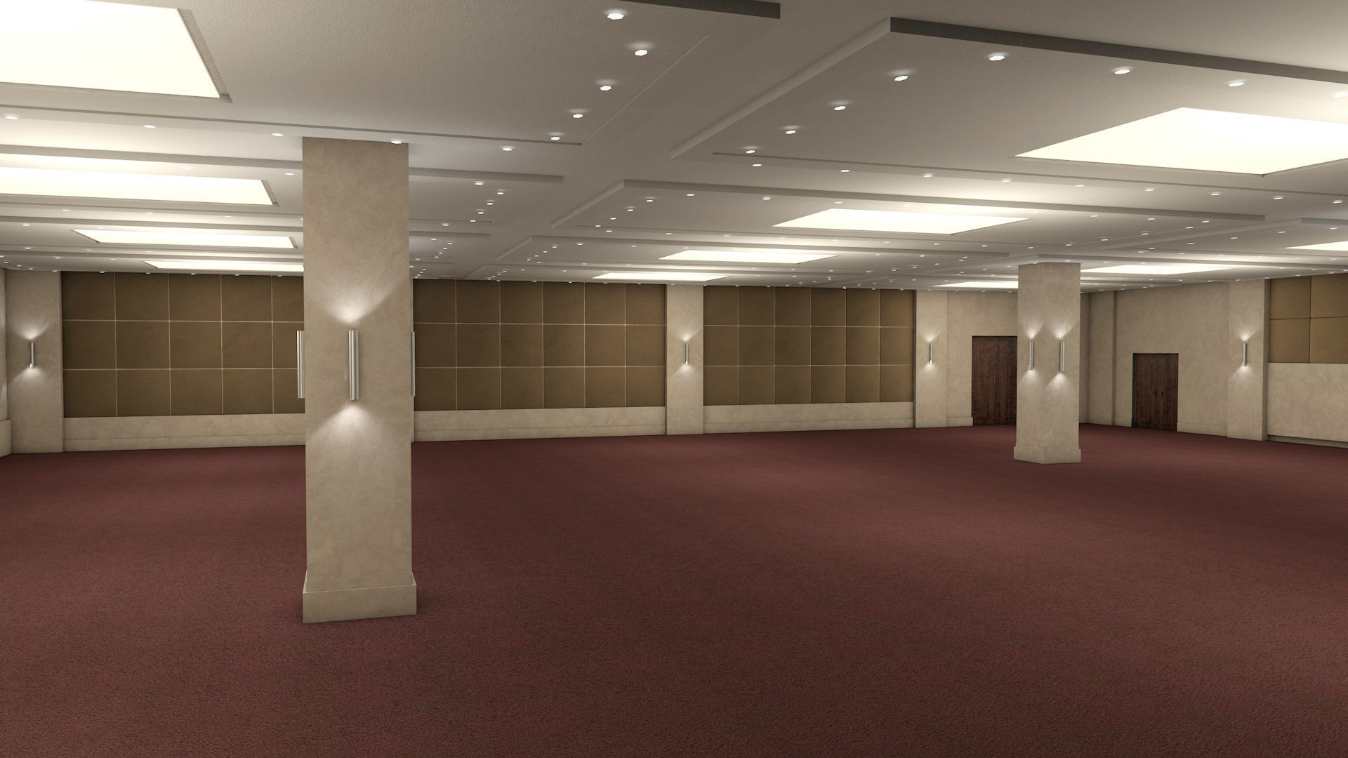 Hotel Conference Hall Low-poly 3D model_1