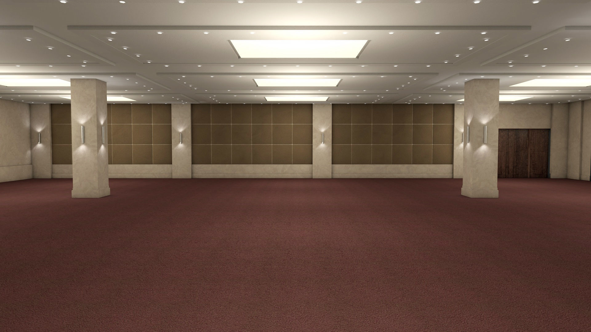 Hotel Conference Hall Low-poly 3D model_3
