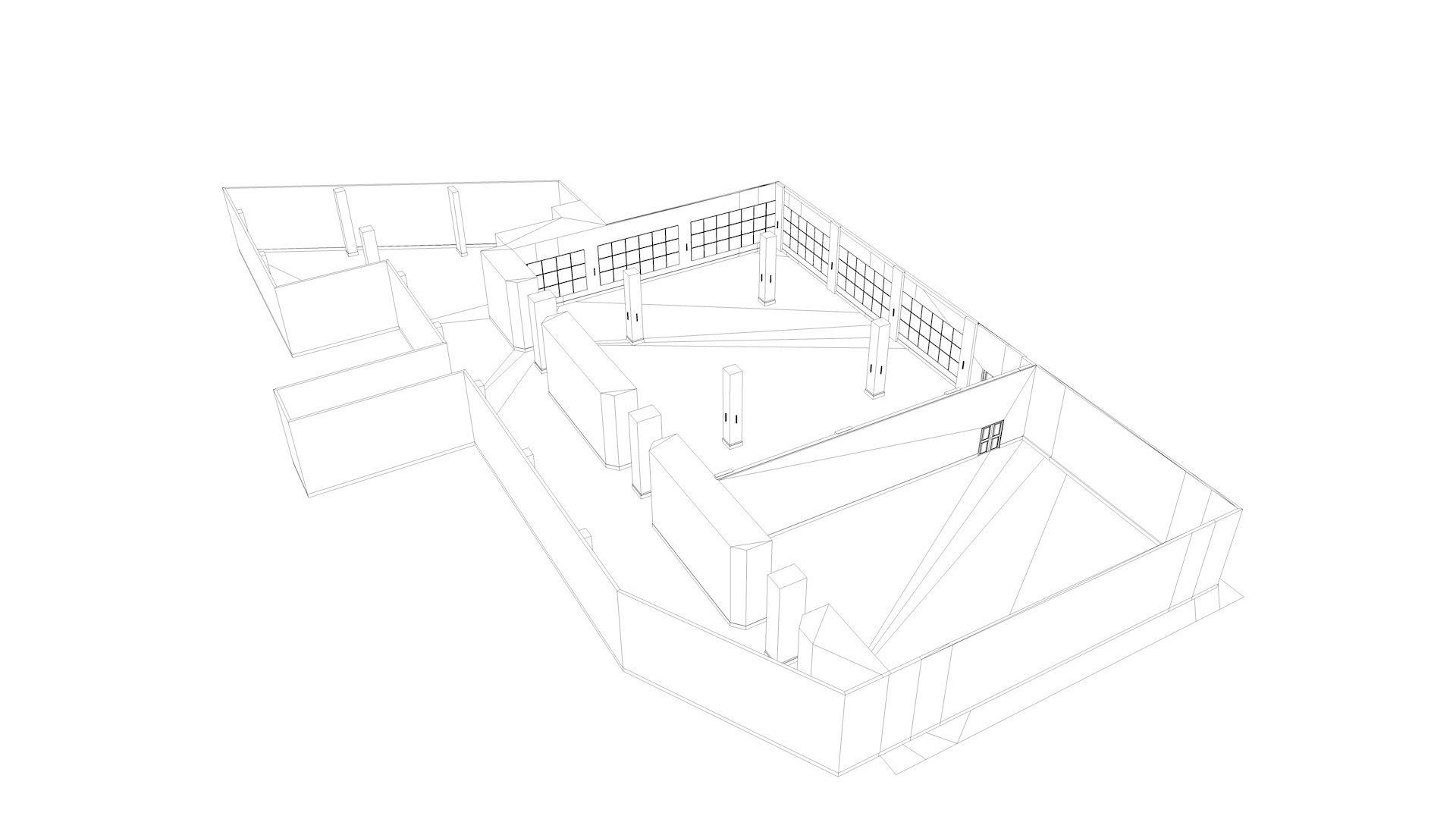 Hotel Conference Hall Low-poly 3D model_9