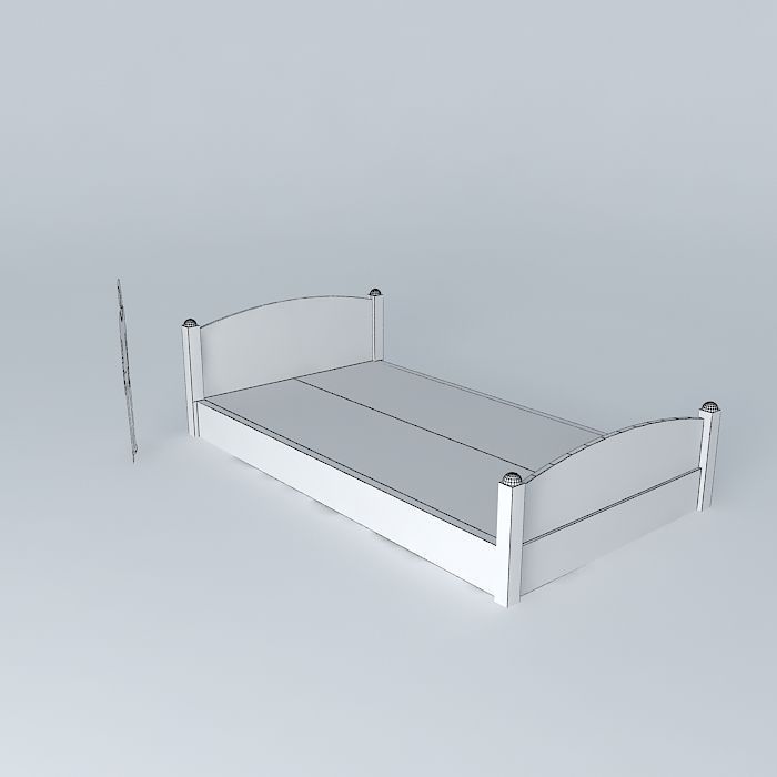 Platform Bed with Drawers Free 3D model_3