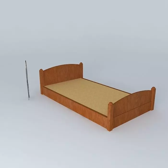 Platform Bed with Drawers Free 3D model_0
