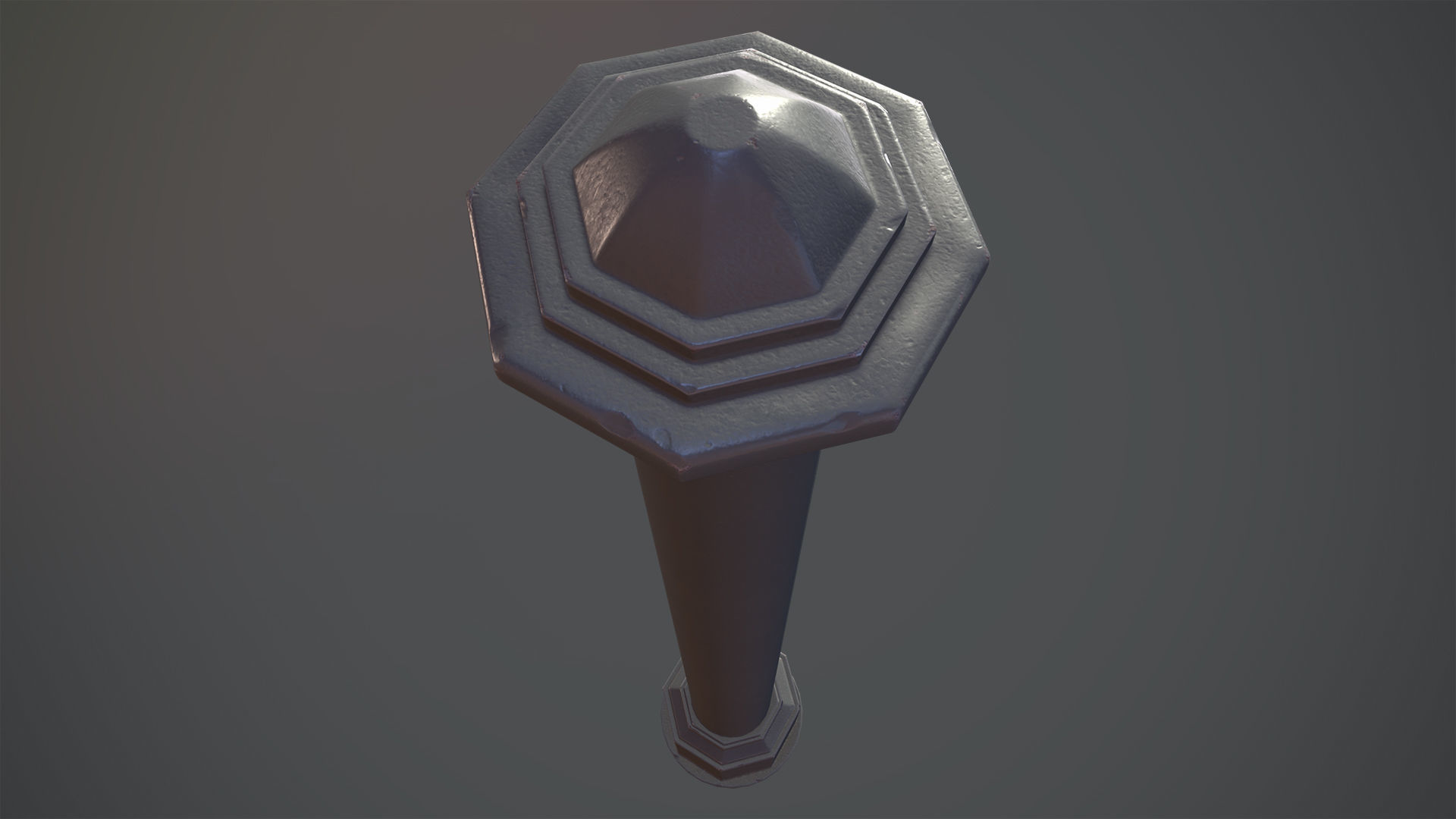 Barrier Bollard pack 3 Gray v1 Low-poly 3D model_7