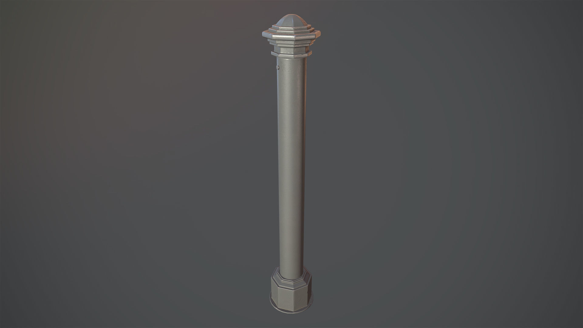Barrier Bollard pack 3 Gray v1 Low-poly 3D model_1