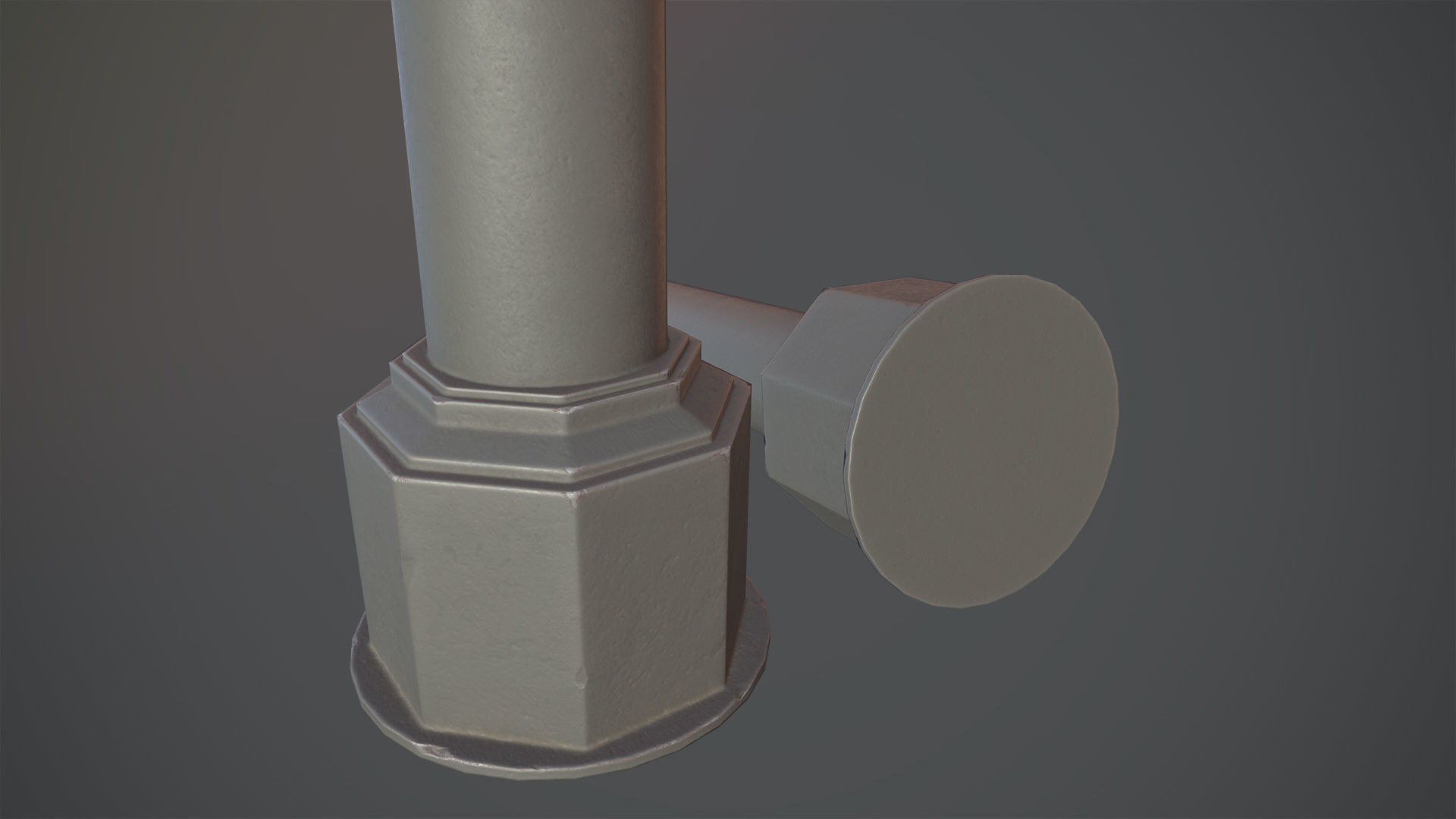 Barrier Bollard pack 3 Gray v1 Low-poly 3D model_8