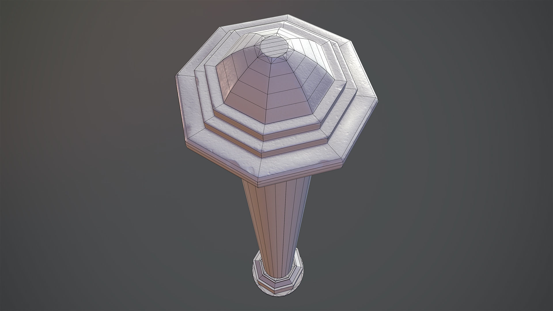 Barrier Bollard pack 3 Gray v1 Low-poly 3D model_14