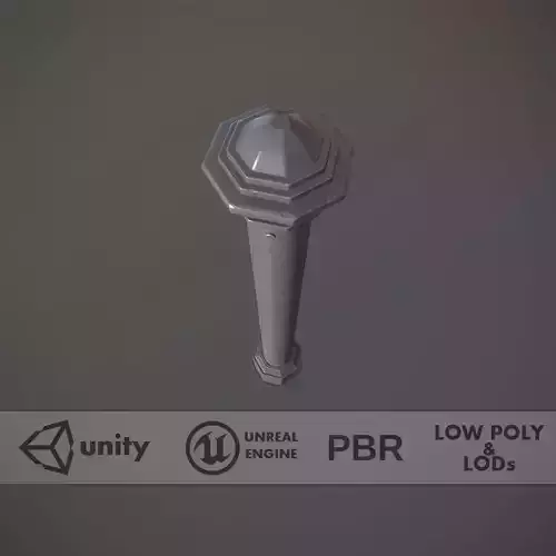 Barrier Bollard pack 3 Gray v1