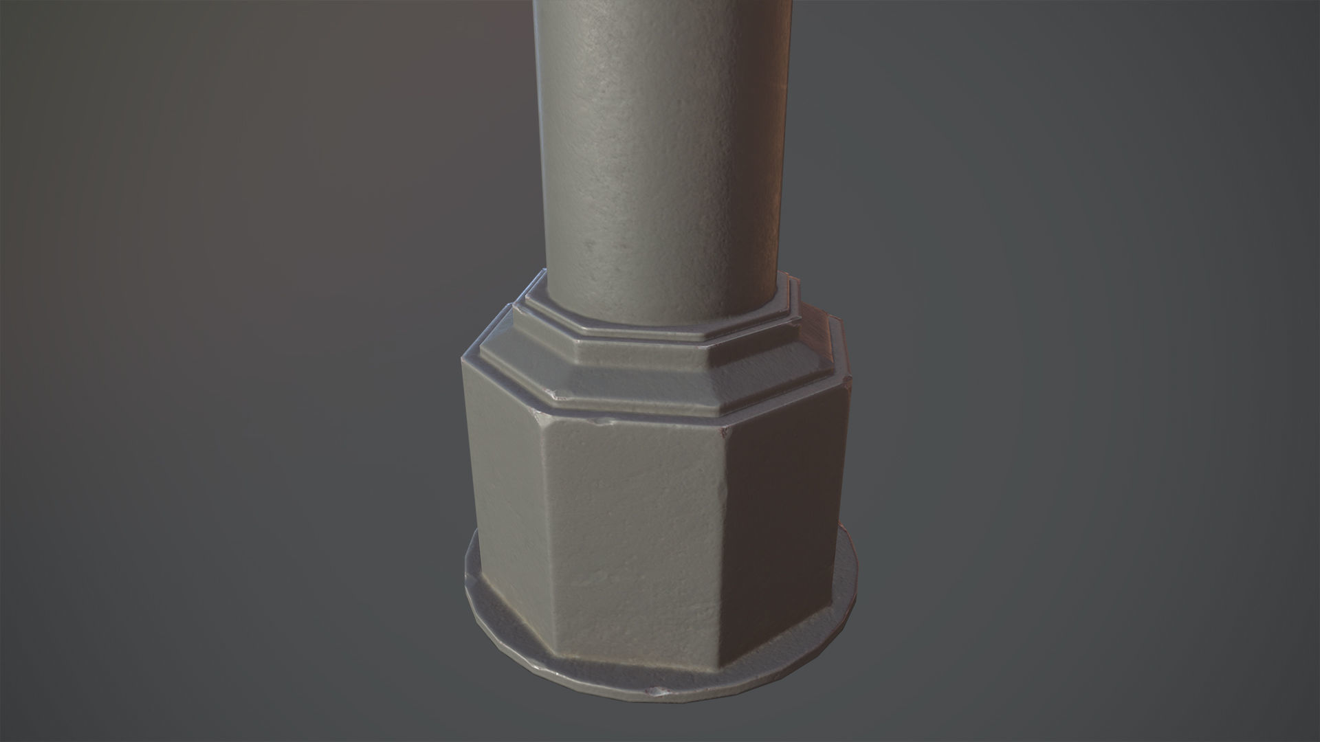 Barrier Bollard pack 3 Gray v1 Low-poly 3D model_6