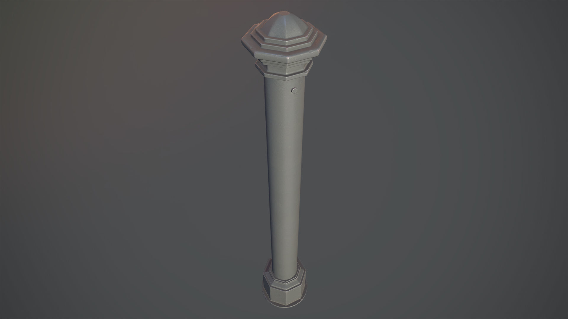 Barrier Bollard pack 3 Gray v1 Low-poly 3D model_2