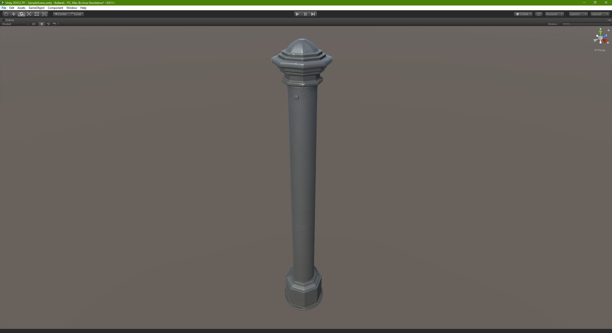 Barrier Bollard pack 3 Gray v1 Low-poly 3D model_20