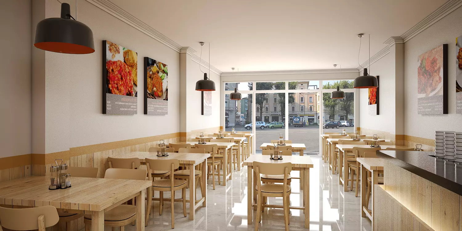 Simple Traditional Restaurant 3D model_0