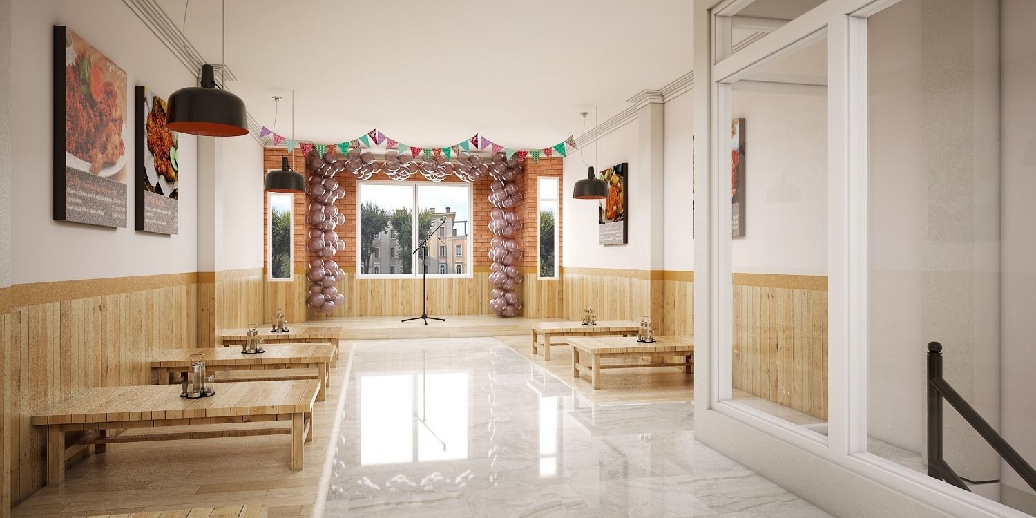 Simple Traditional Restaurant 3D model_2