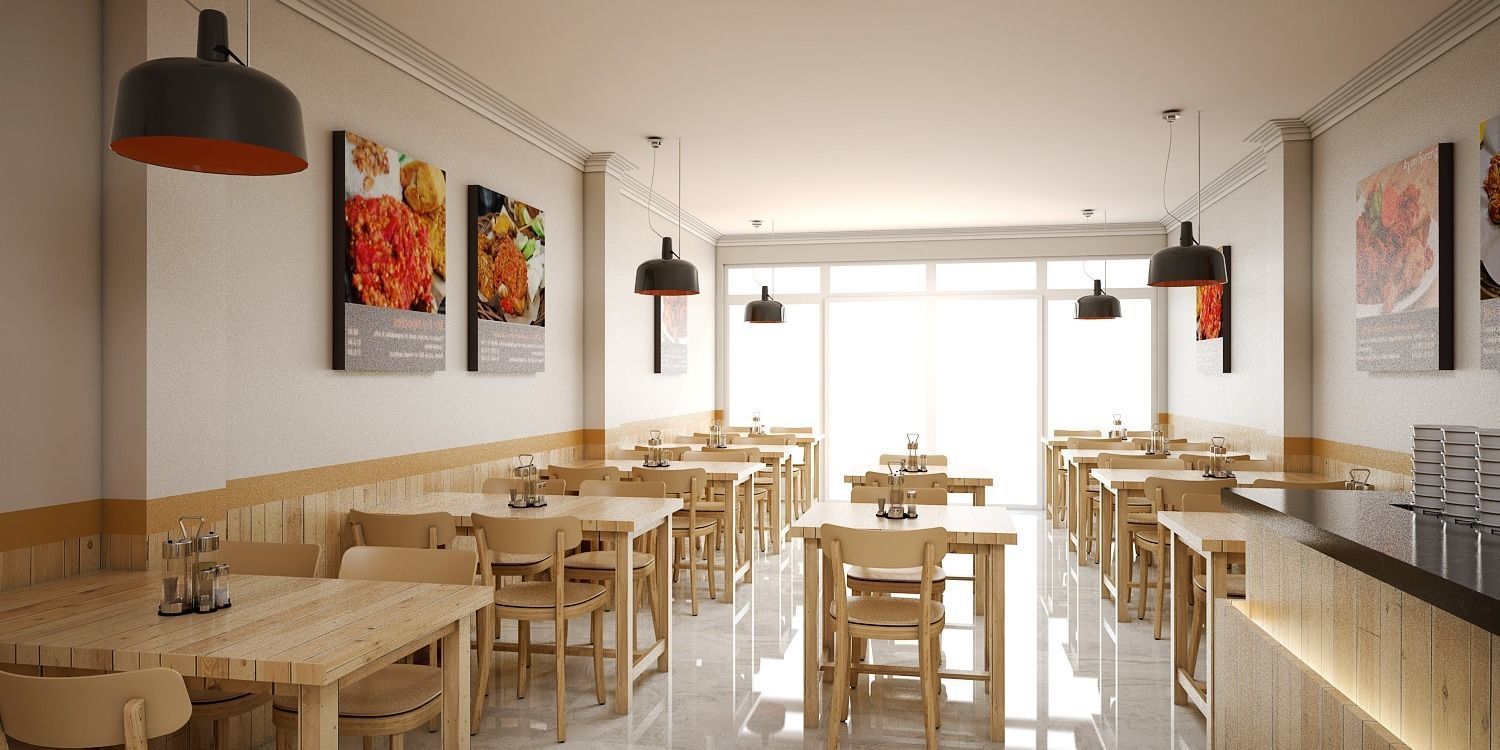 Simple Traditional Restaurant 3D model_1