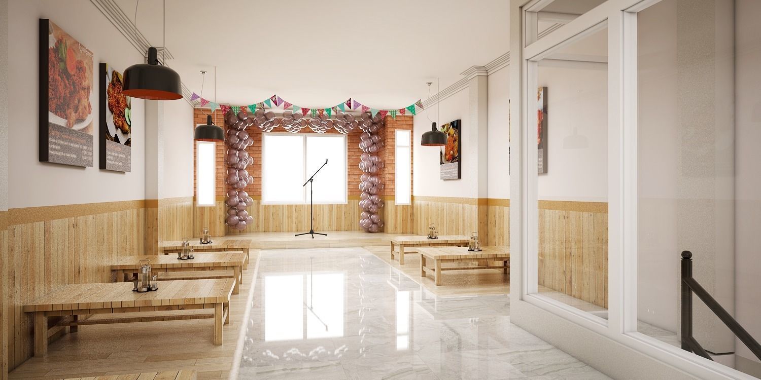 Simple Traditional Restaurant 3D model_3