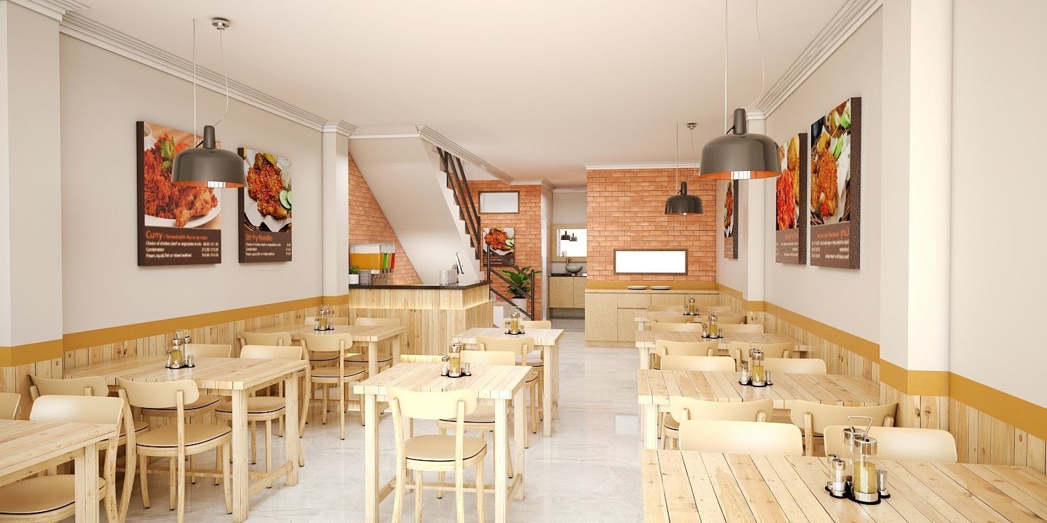 Simple Traditional Restaurant 3D model_4