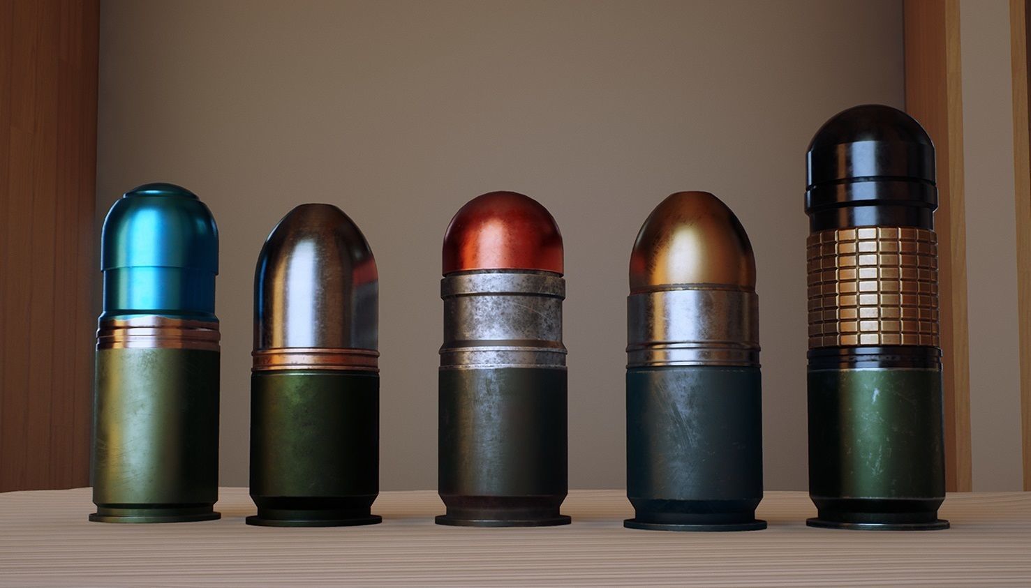Free 40mm grenade - M433 Free low-poly 3D model_4