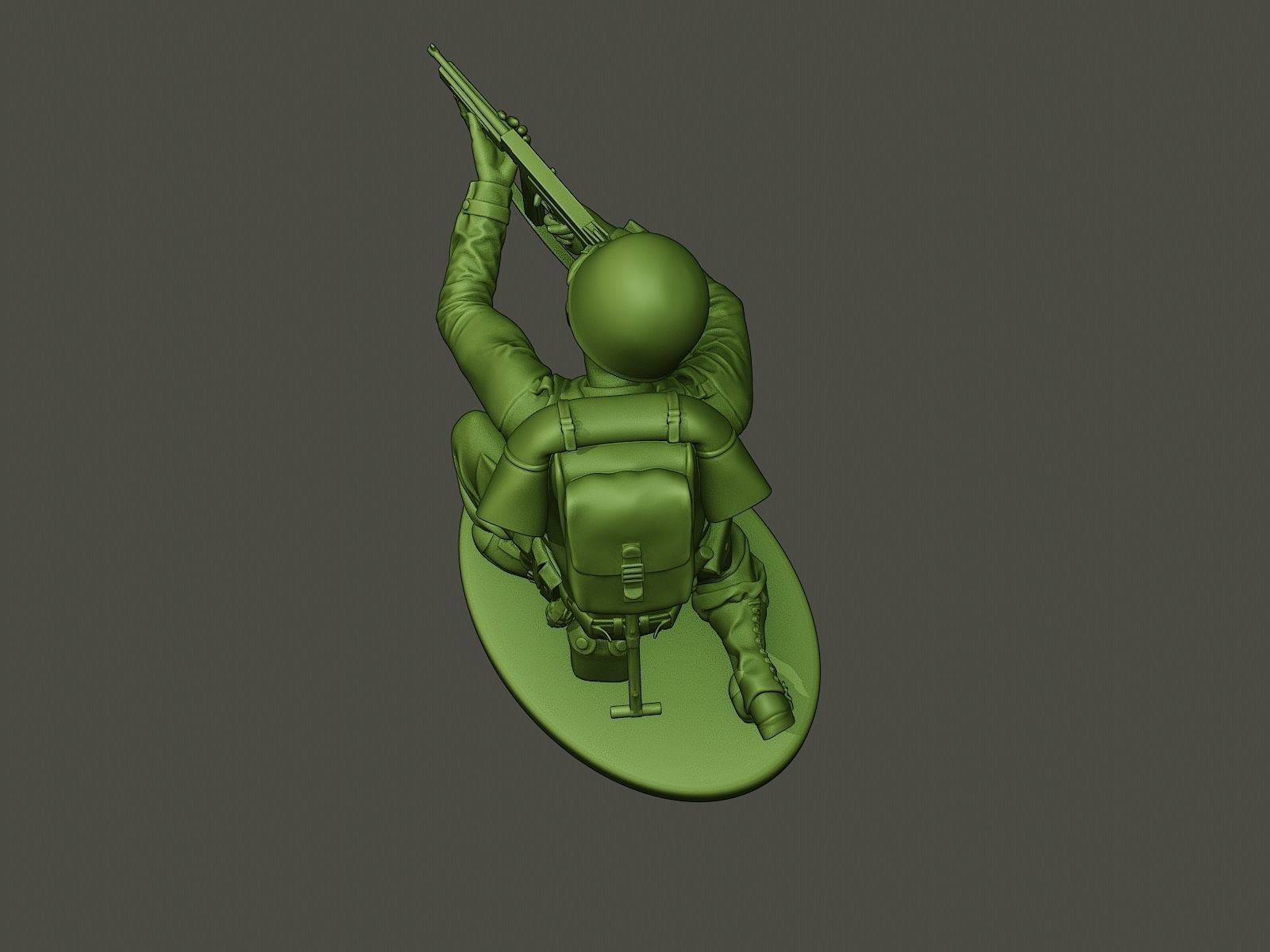 American soldier ww2 Shoot crouched A2 3D print model_19