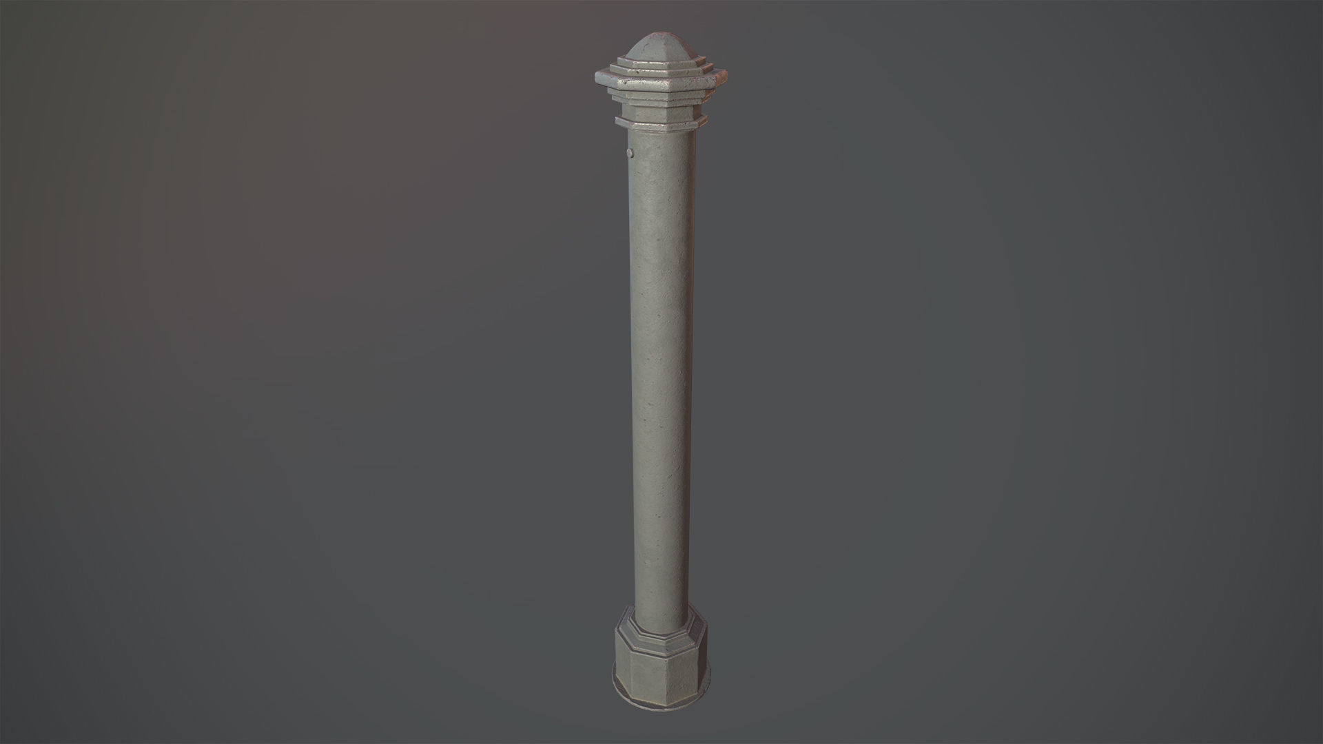Barrier Bollard pack 3 Gray v3 Low-poly 3D model_1