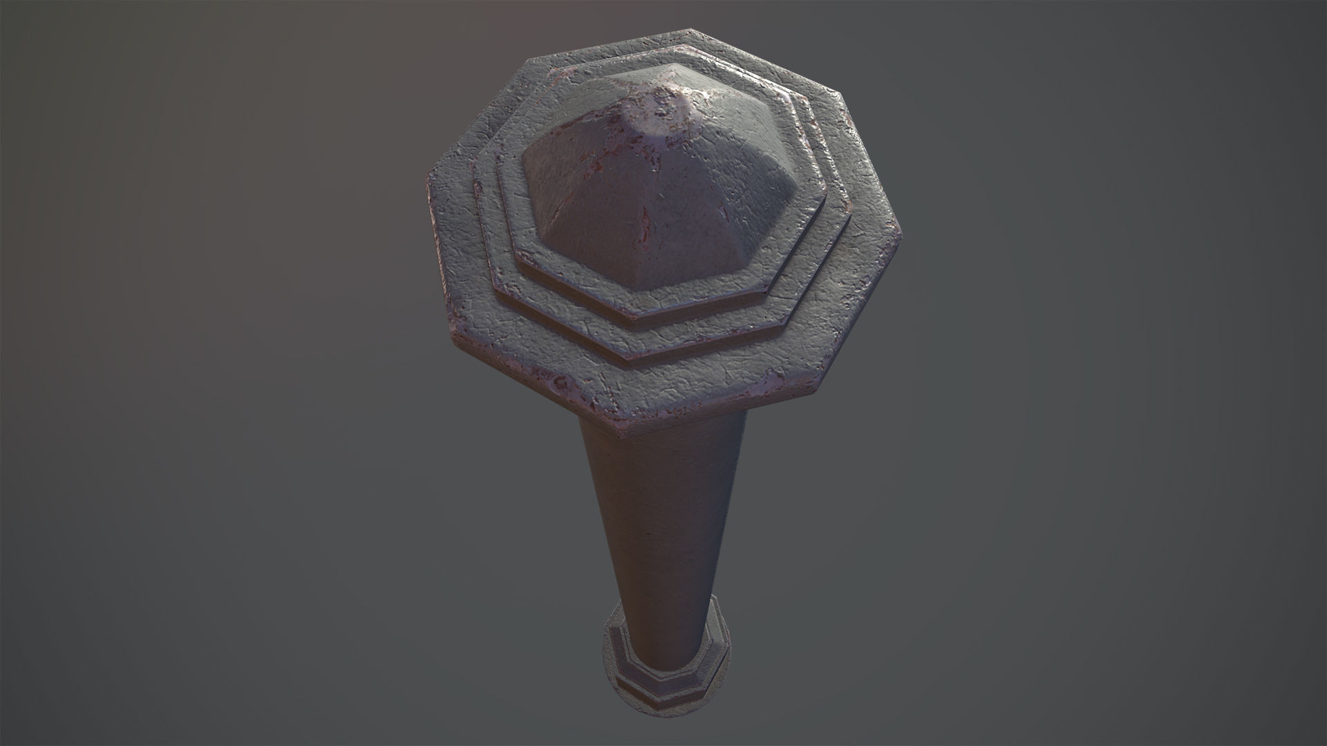 Barrier Bollard pack 3 Gray v3 Low-poly 3D model_7