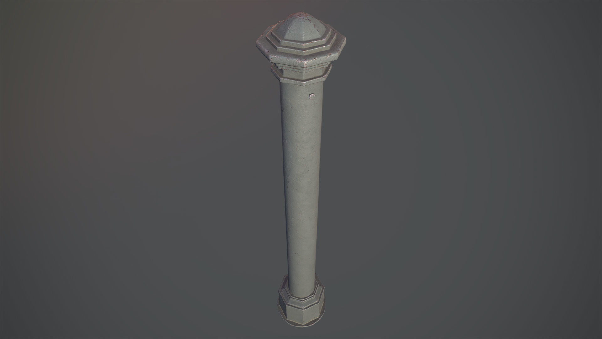 Barrier Bollard pack 3 Gray v3 Low-poly 3D model_2