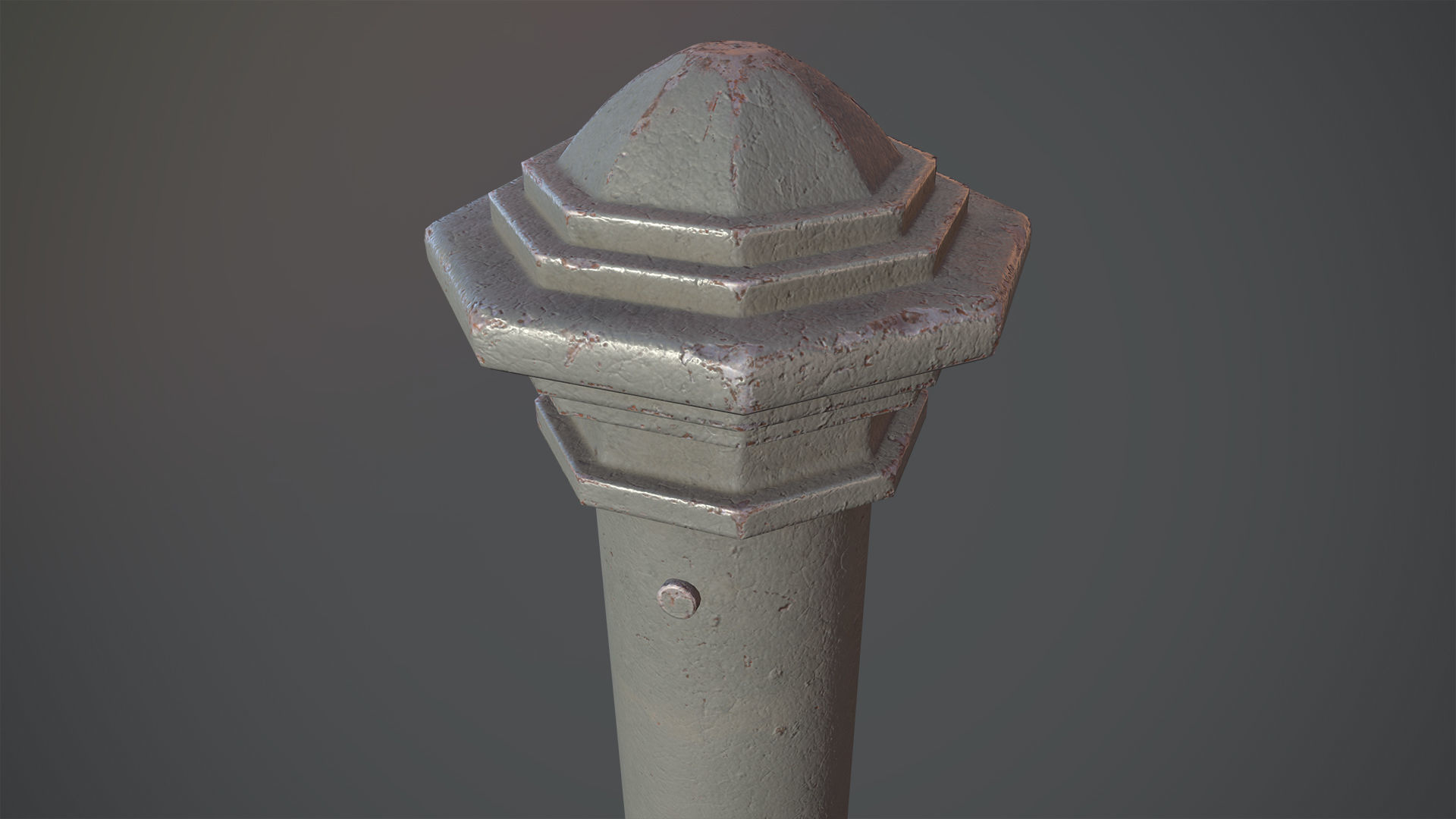 Barrier Bollard pack 3 Gray v3 Low-poly 3D model_4