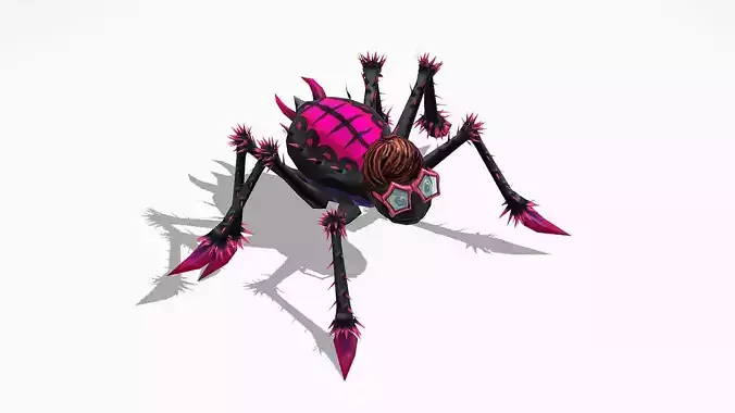 Animated Funny Cartoon Insect Spider Elvis Low-poly 3D model