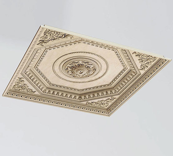 Decorative Ceiling Tile Rosette Coffers  3D model