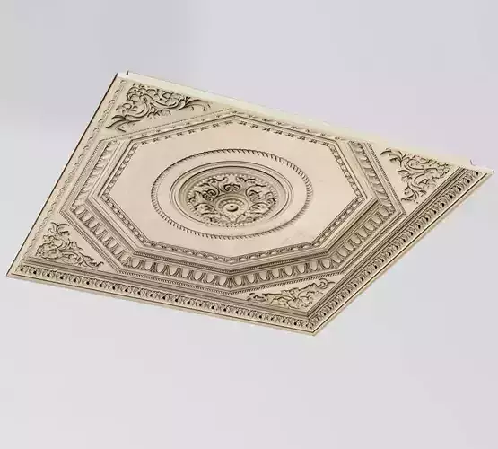 Decorative Ceiling Tile Rosette Coffers  3D model
