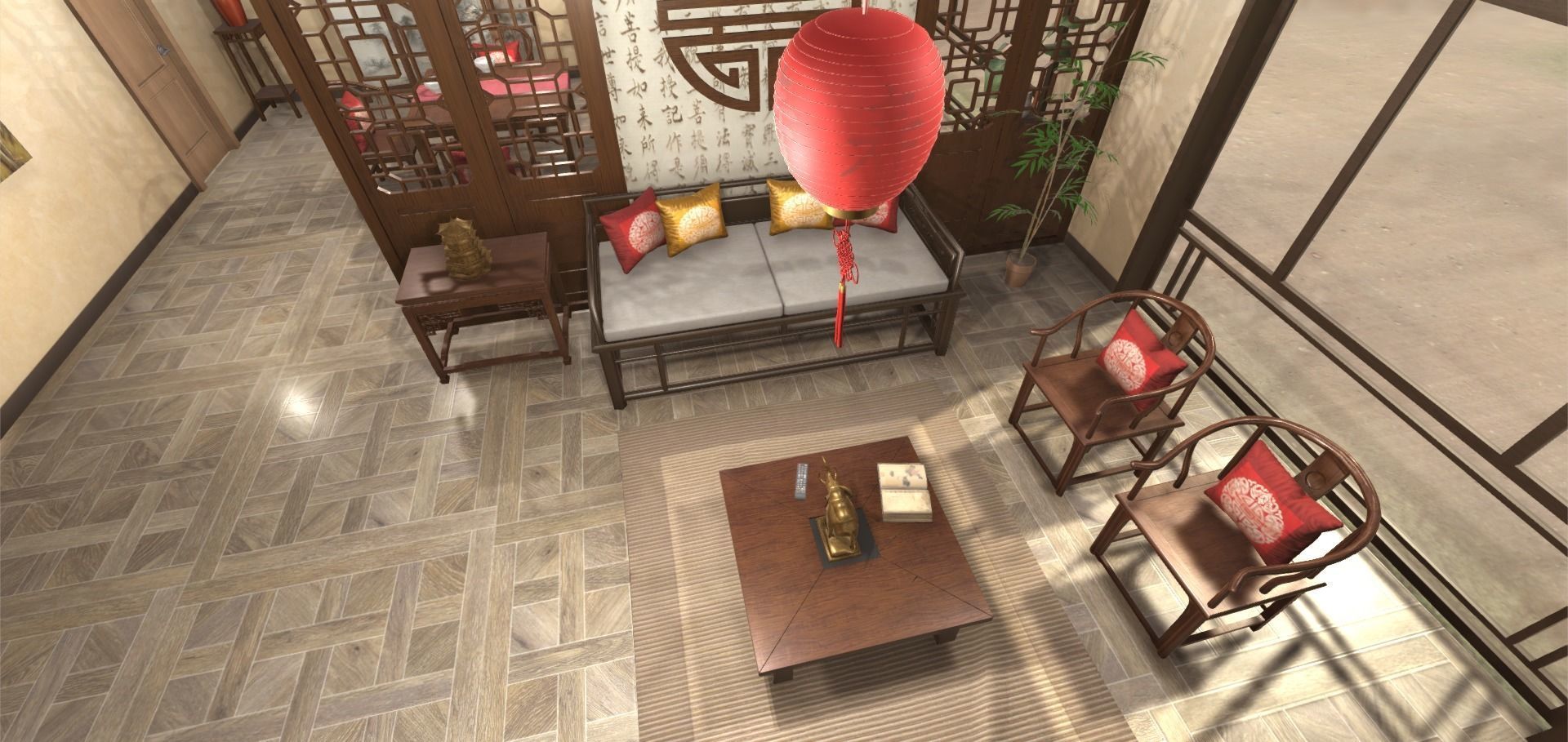 Chinese Living Room 3D model_10
