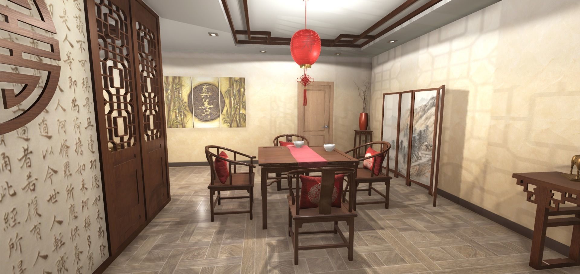 Chinese Living Room 3D model_8