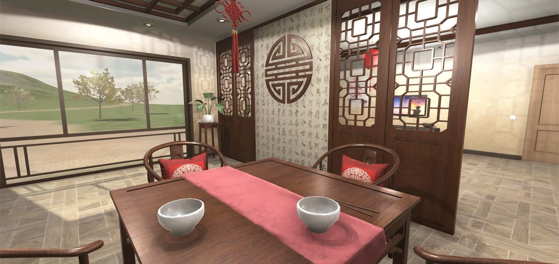 Chinese Living Room 3D model_5