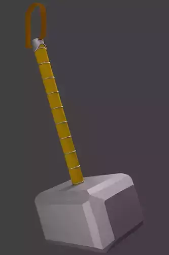 Low Poly Thor Hammer Low-poly 3D model