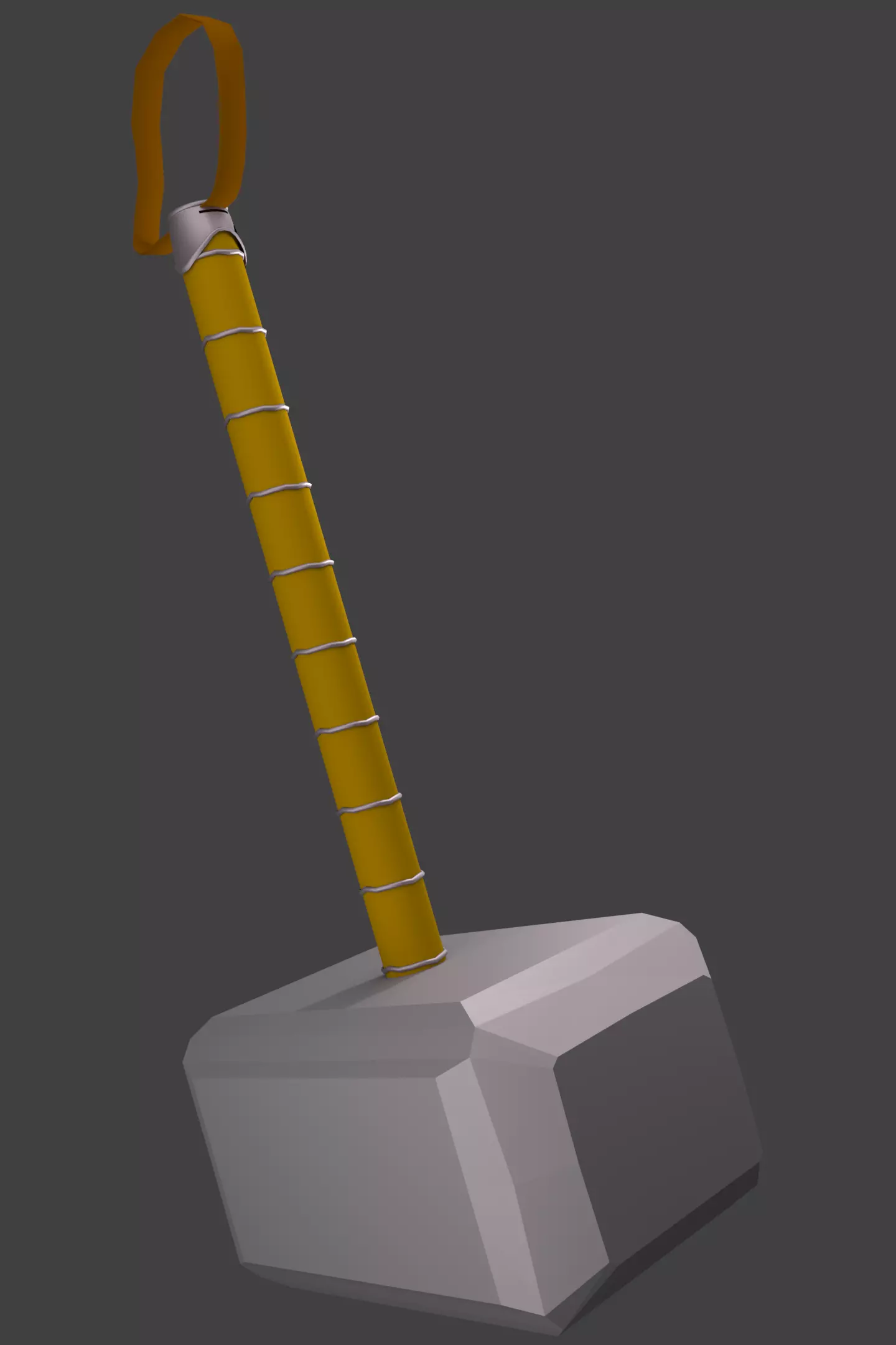 Low Poly Thor Hammer Low-poly 3D model
