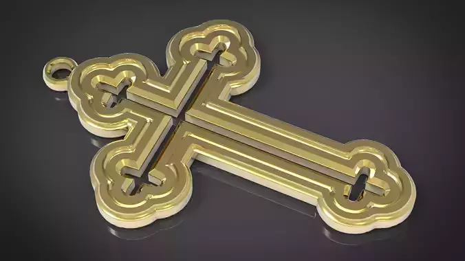 Orthodox cross Necklace 3D print model