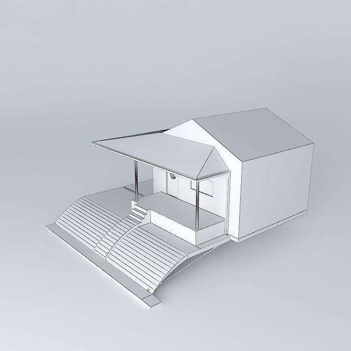 Iso View of Added Drain Tile and Gutter System Free 3D model_4