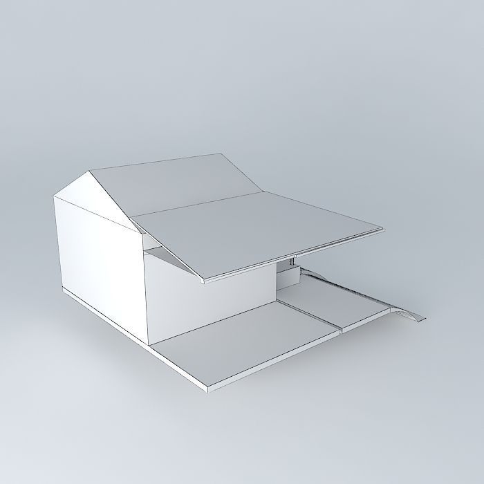 Iso View of Added Drain Tile and Gutter System Free 3D model_3