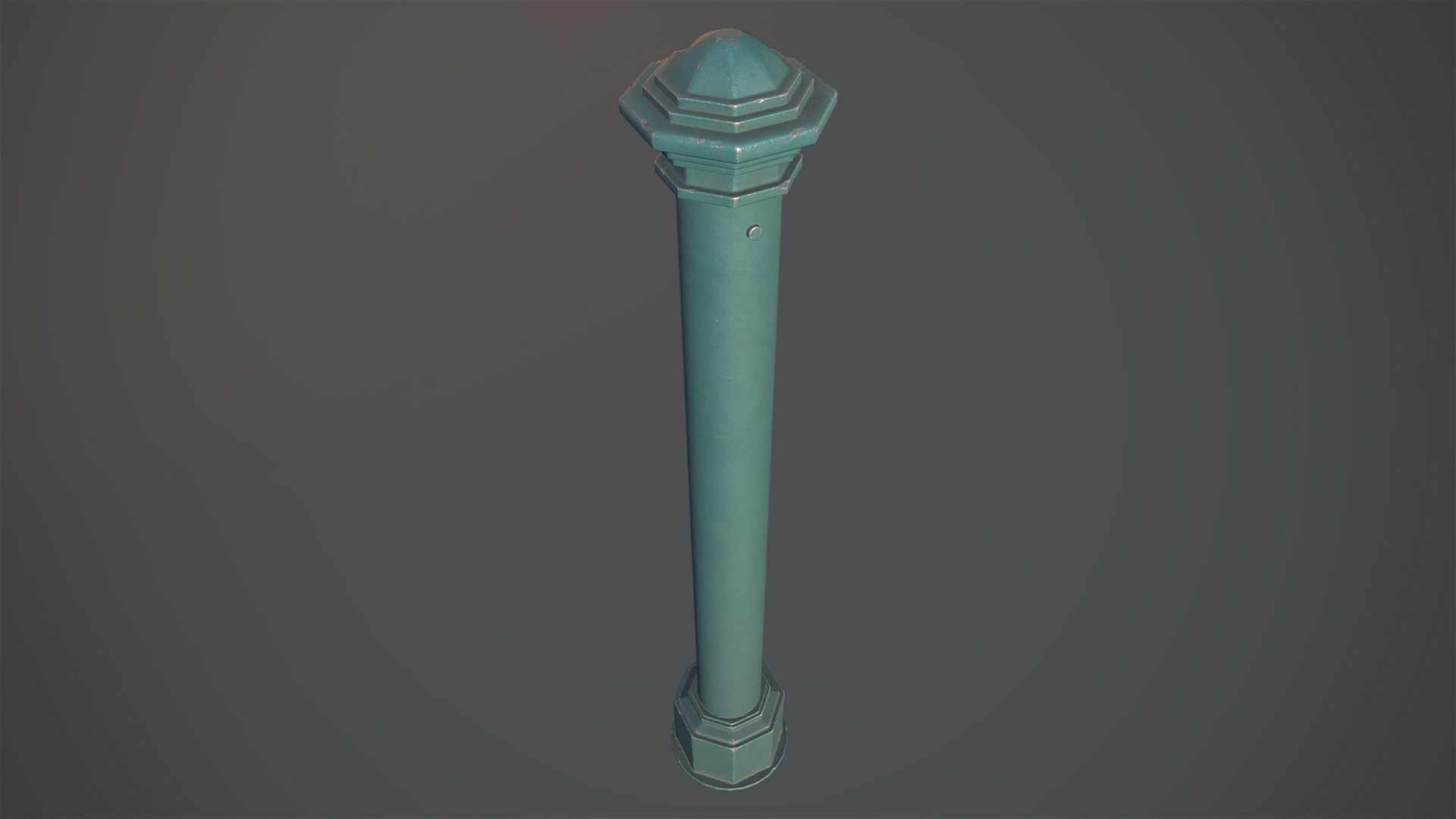 Barrier Bollard pack 3 Green v2 Low-poly 3D model_2