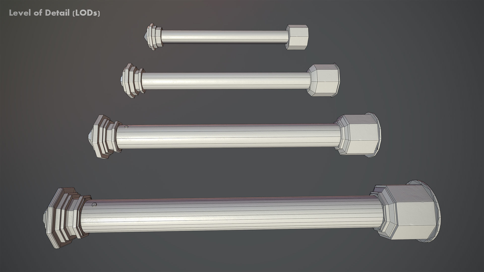 Barrier Bollard pack 3 Green v2 Low-poly 3D model_18