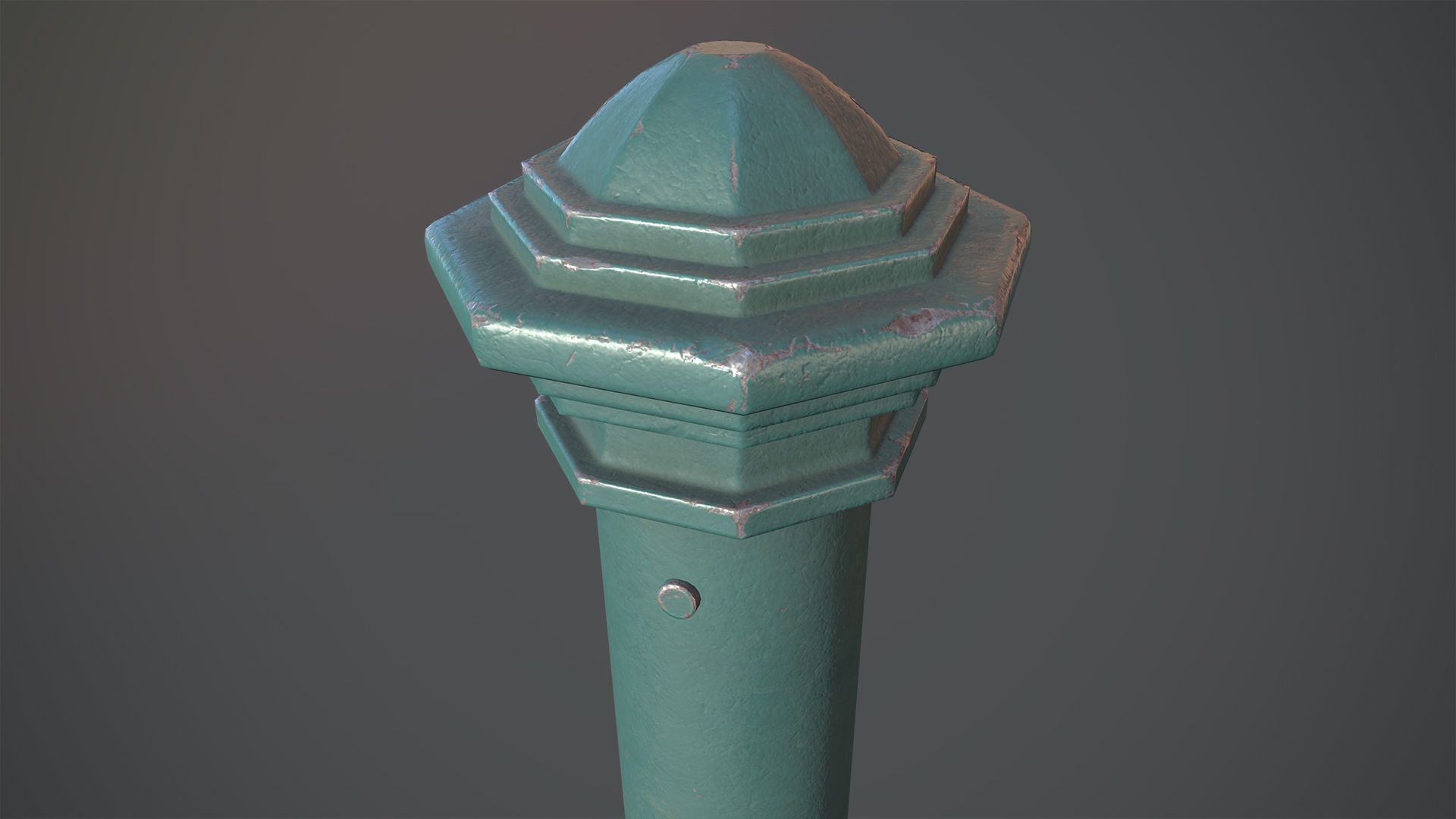 Barrier Bollard pack 3 Green v2 Low-poly 3D model_4