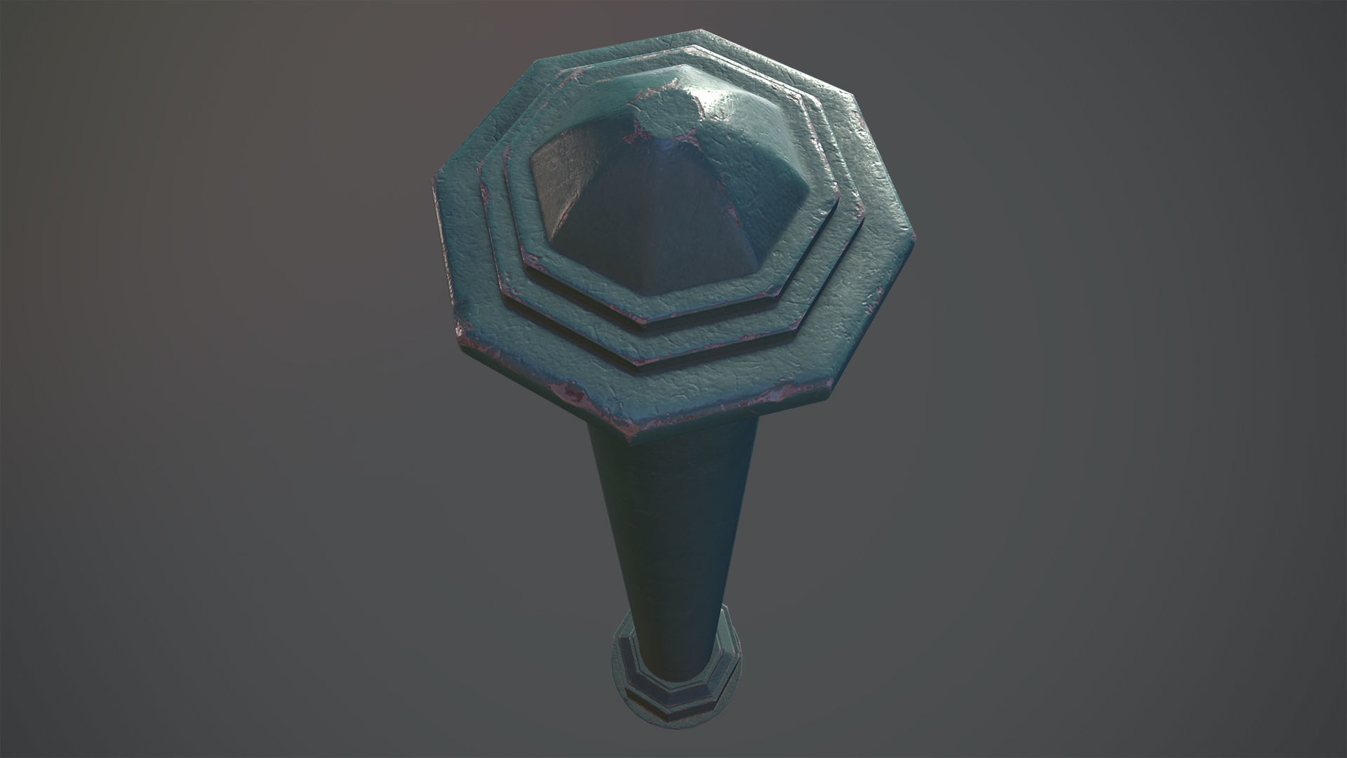 Barrier Bollard pack 3 Green v2 Low-poly 3D model_7